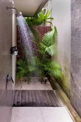 Flowers In The Bathroom Interior Photo
