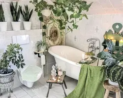 Vanna otağı daxili fotoşəkildə çiçəklər