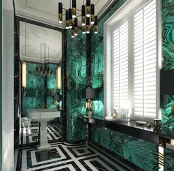 Bathroom design black green white