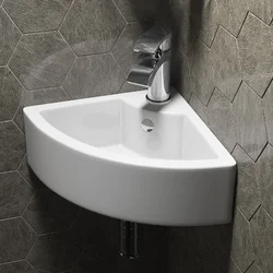 Corner sink in the bathroom design photo