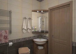 Угловая раковина в ванной дизайн фото