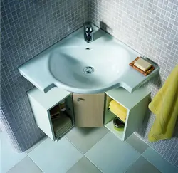 Hammom dizaynidagi burchakli lavabo fotosurati