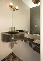 Corner sink in the bathroom design photo