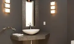 Banyoda künc lavabo dizayn fotoşəkili