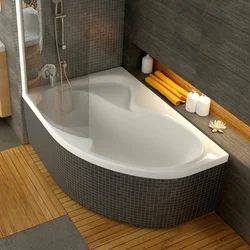 Bathroom design with semicircular bathtubs