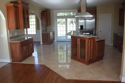 Design of combined floors in the kitchen