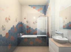 Bathroom interior made of ceramic tiles