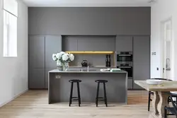 Серая кухня минимализм дизайн