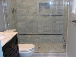 Bathroom design with a tray in Khrushchev photo