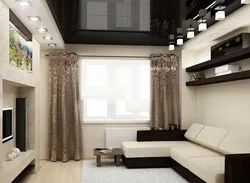 Design of a living room in an apartment with a balcony photo of a panel house