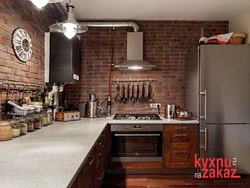 Apron for the kitchen in a loft interior