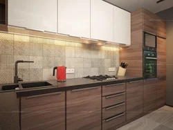 Apron for the kitchen in a loft interior
