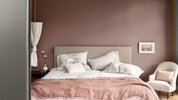 Cappuccino color in the bedroom interior