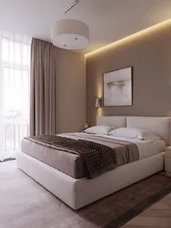 Cappuccino color in the bedroom interior