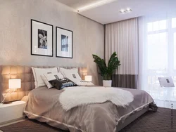 Cappuccino color in the bedroom interior