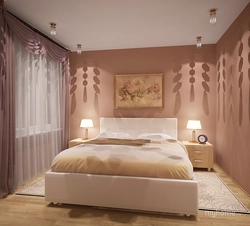 Cappuccino color in the bedroom interior