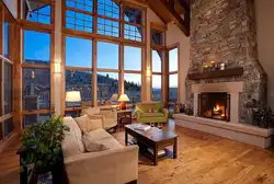 Living Room Design With Panoramic Windows In The House