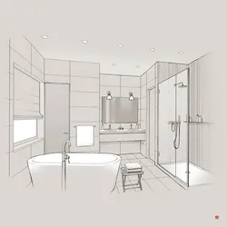 Painted bathroom interior