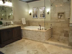 Travertine In The Bathroom Interior Photo