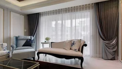 Beautiful tulle in the living room in the style of modern classics photo