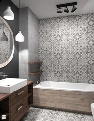What kind of tiles are fashionable for a bathtub photo
