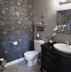 Wallpaper in the bath photo like tiles