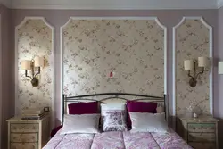 Moldings for walls in the bedroom interior photo design