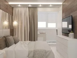 Bedroom design with a balcony in the wall