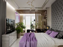 Bedroom design with a balcony in the wall