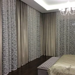 Tulle and curtains for the bedroom modern design