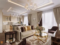 Классическая кухня гостиная фото интерьеров