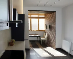Photo loggia combined with kitchen photo