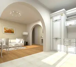Arch in the living room design photo real