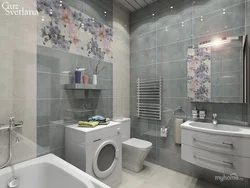 Gray beige bathroom design