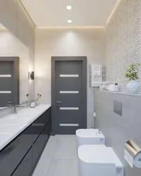 Gray beige bathroom design