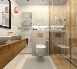 Modern bathroom design with toilet and shower