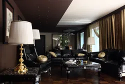 Color combinations in the living room interior black
