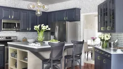 Kitchen in gray tones design wallpaper