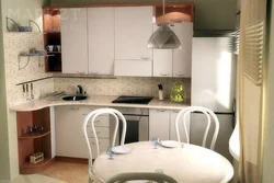 Photo of kitchens in Khrushchev 6 sq.m. with furniture