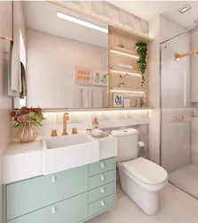Bath design in pastel colors