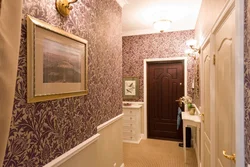 Wallpaper with flowers in the hallway in the apartment photo