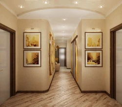 Paintings in a small hallway interior