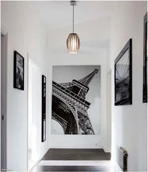 Paintings in a small hallway interior