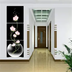 Paintings in a small hallway interior