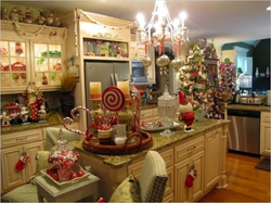 Photo of a kitchen decorated for the New Year