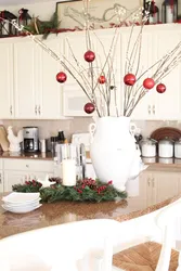 Photo of a kitchen decorated for the New Year
