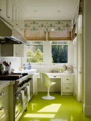 Kitchen interior in a house with a small window