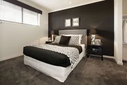 Bedroom with gray bed design photo