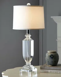 Lamps on the bedside table in the bedroom photo
