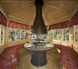 Interior Of A Closed Summer Kitchen In The Country
